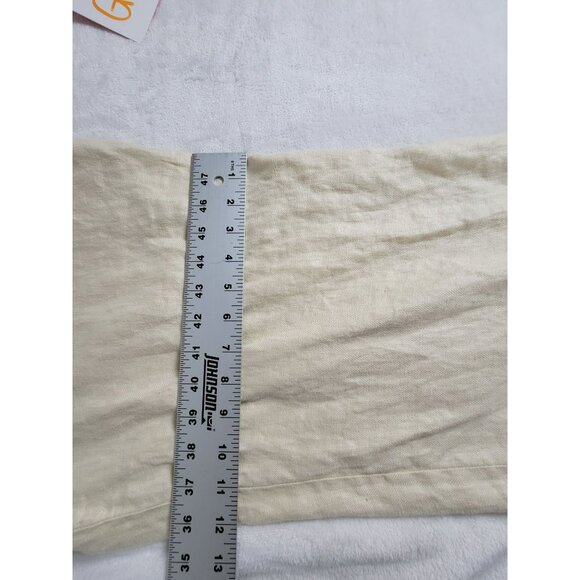 So Be It Women's High Rise Linen Drawcord Waist Casual Wide Leg Pants Cream XL - Picture 9 of 9